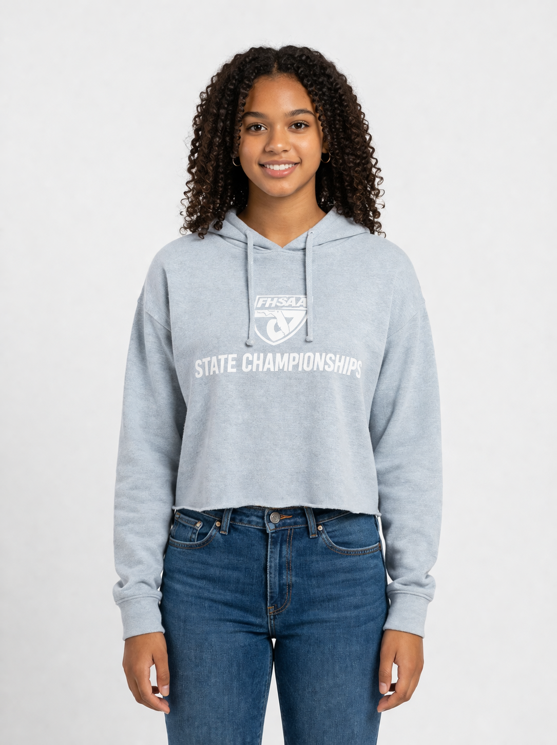 FHSAA State Championships Ash Grey Cropped Fleece Hoodie