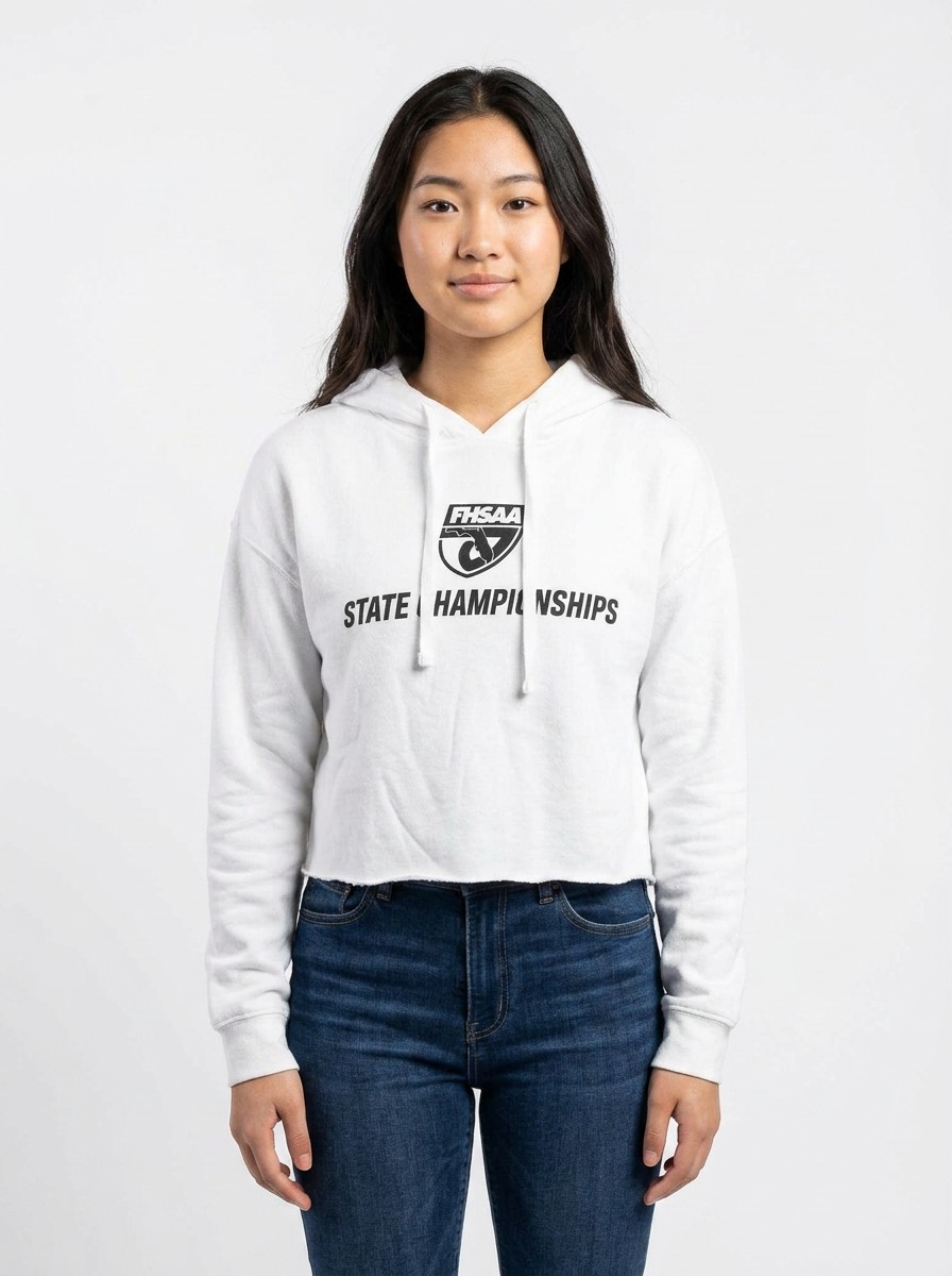 FHSAA State Championships White Cropped Fleece Hoodie