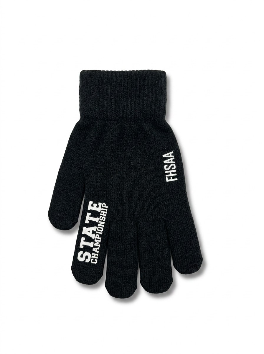 FHSAA State Championships Black Knit Gloves