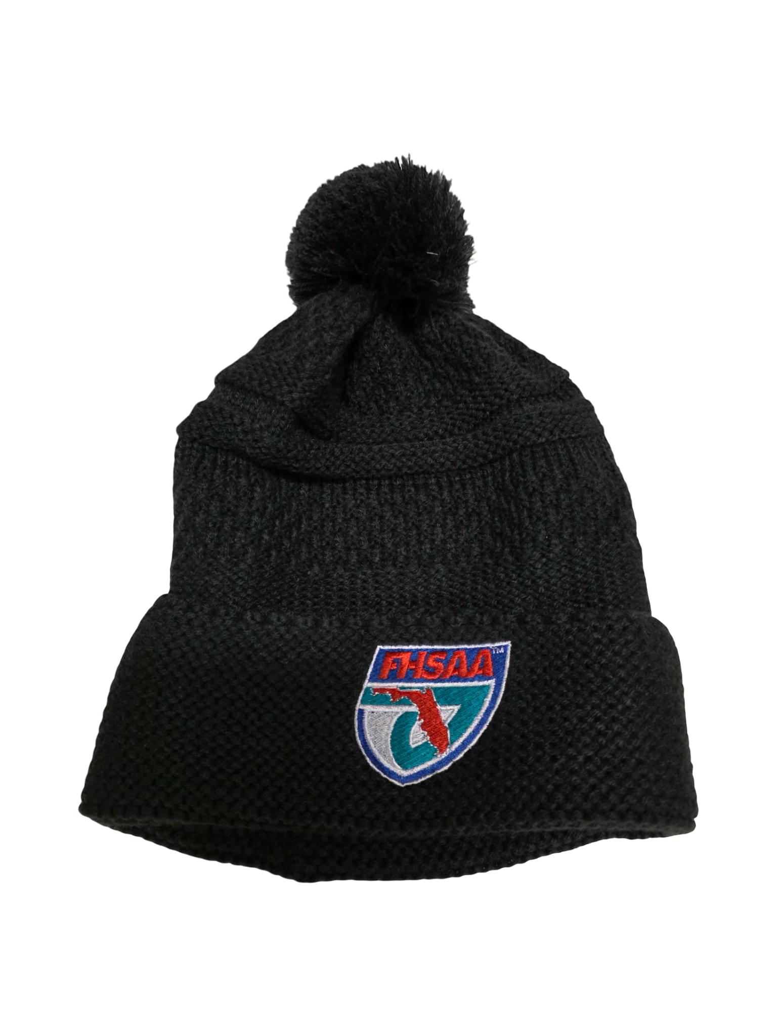 FHSAA Black Knit Pom-Pom Beanie