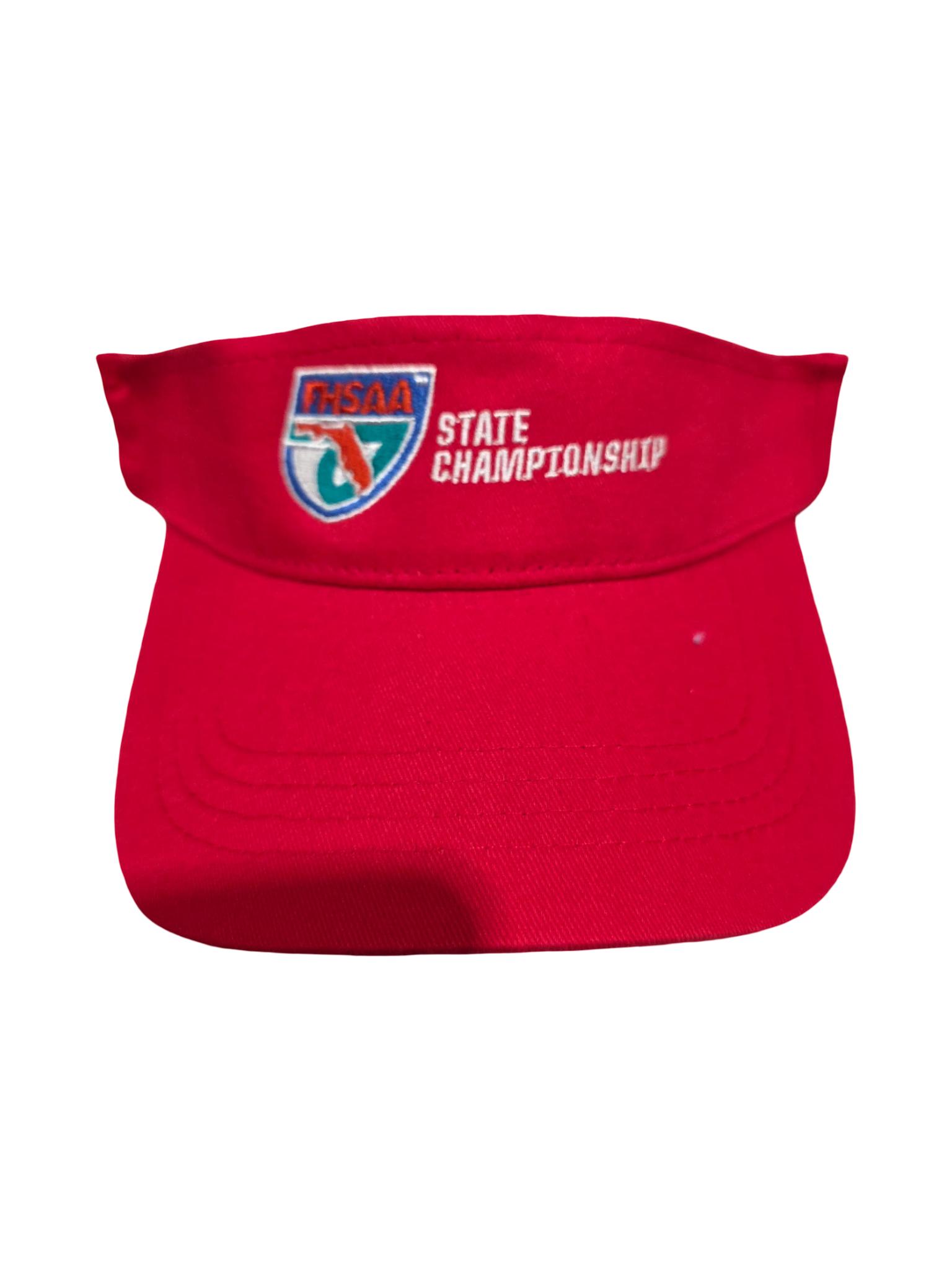 FHSAA State Championship Red Visor Logo B